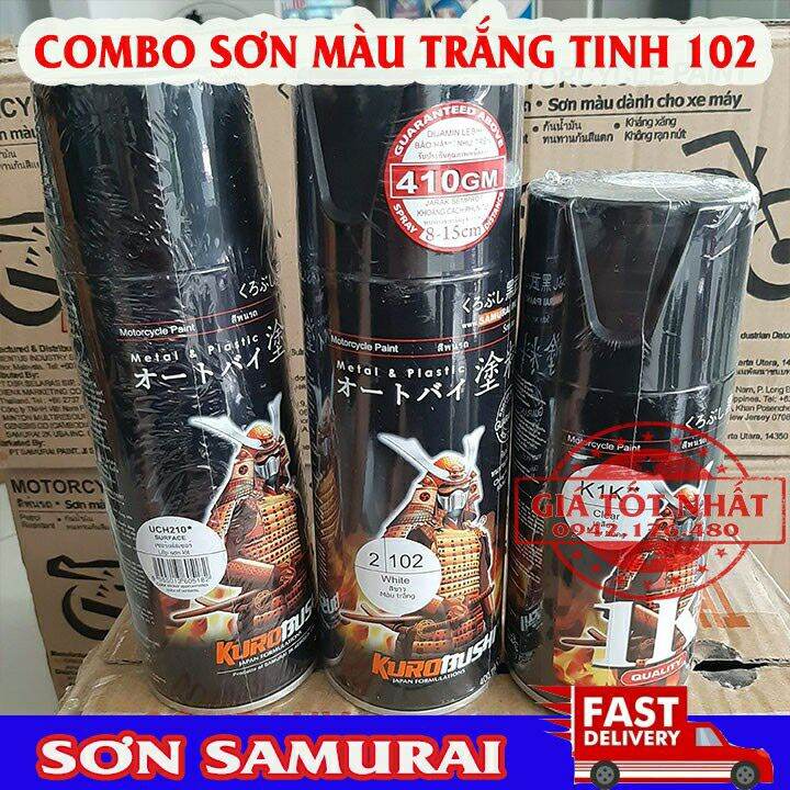 COMBO SƠN SAMURAI MÀU ĐEN BÓNG 3 BƯỚC CHUYÊN NGHIỆP