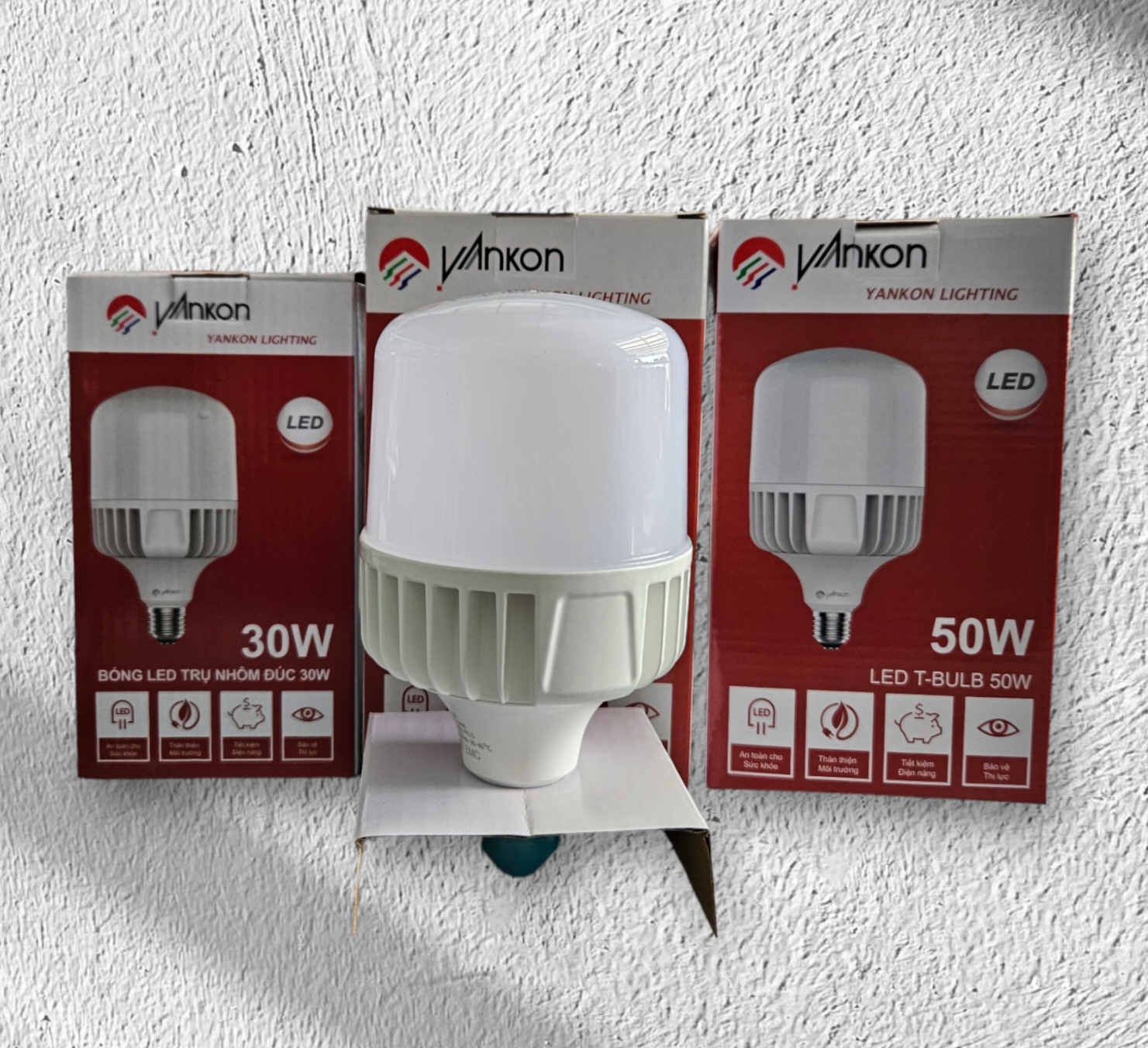 Bóng đèn led ánh sáng trắng, đui xoáy e27, thương hiệu yankon