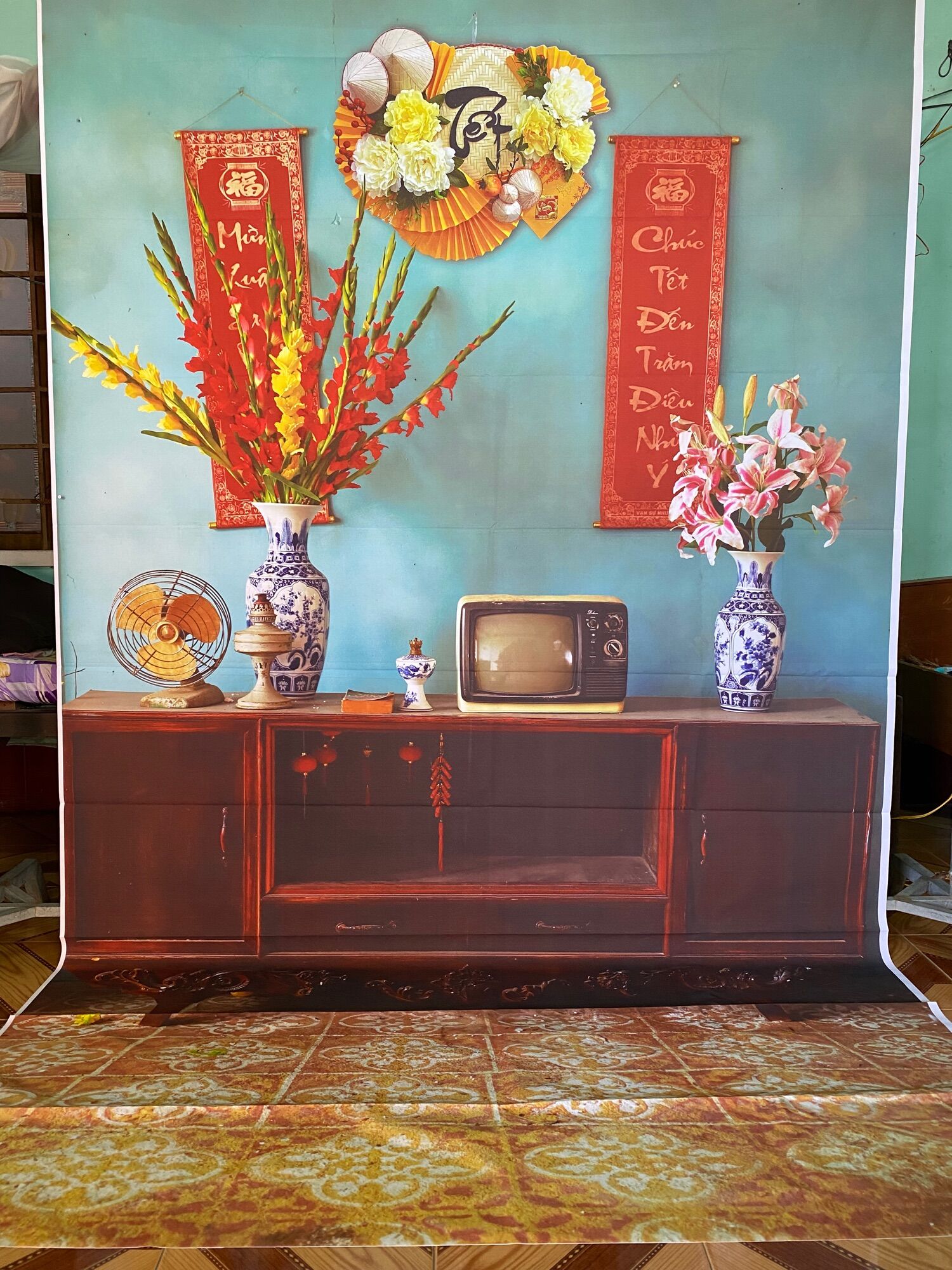 Phông nền chụp ảnh Tết 1,5mx2,5m
