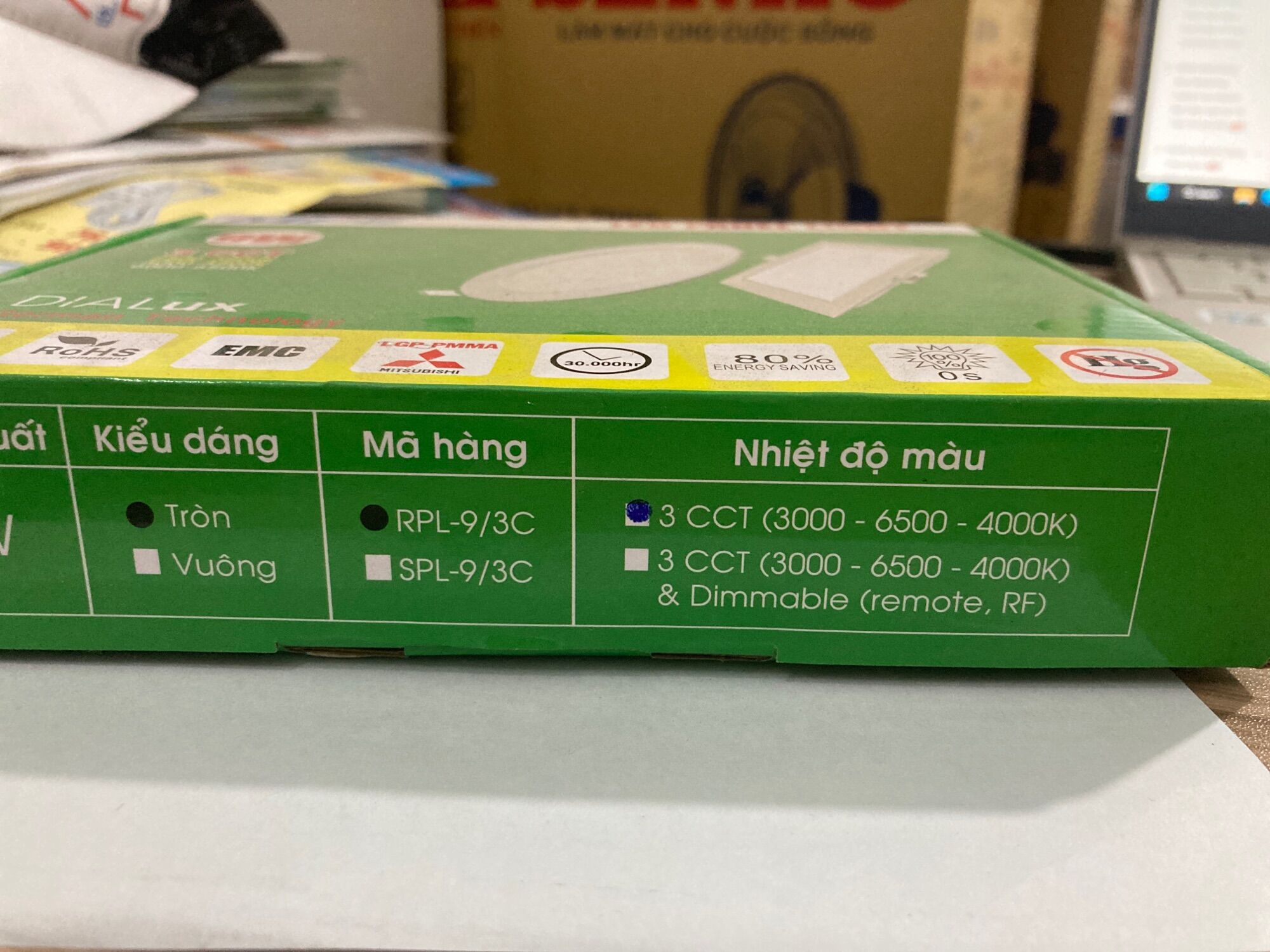MPE -Đèn led Panel âm trần tròn 9w 3 chế độ màu MPE (RPL-9/3C)