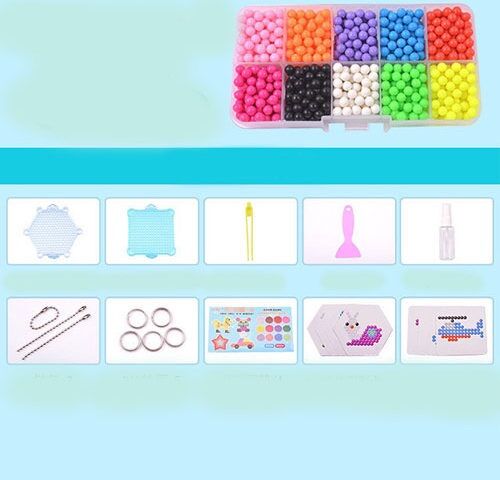 Đồ chơi xếp hình hạt nhựa kết dính thần kì, tự làm móc khoá kèm phụ kiện