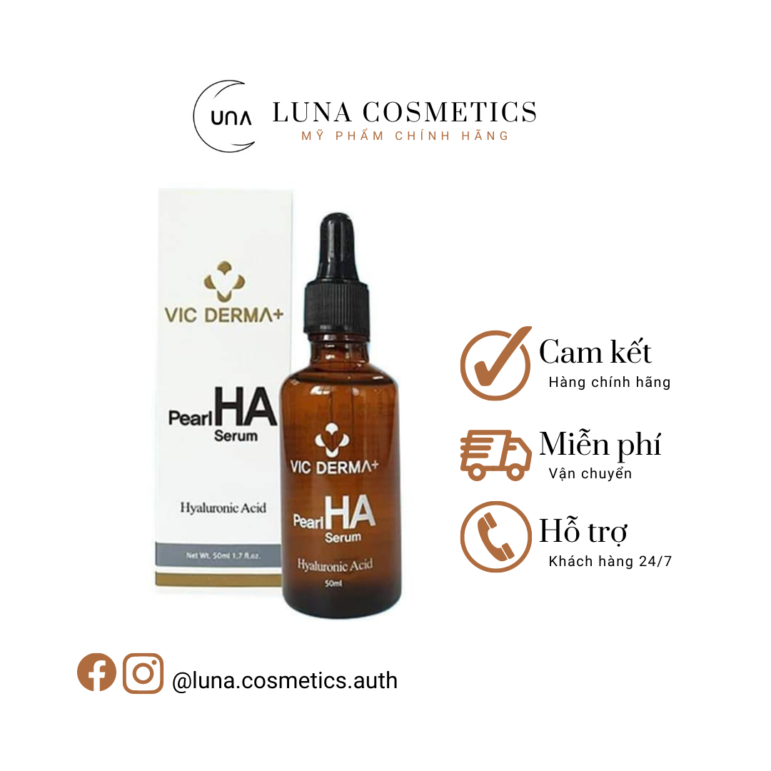Tinh chất cấp nước làm dịu căng bóng da serum pearl ha vic derma+ 50ml