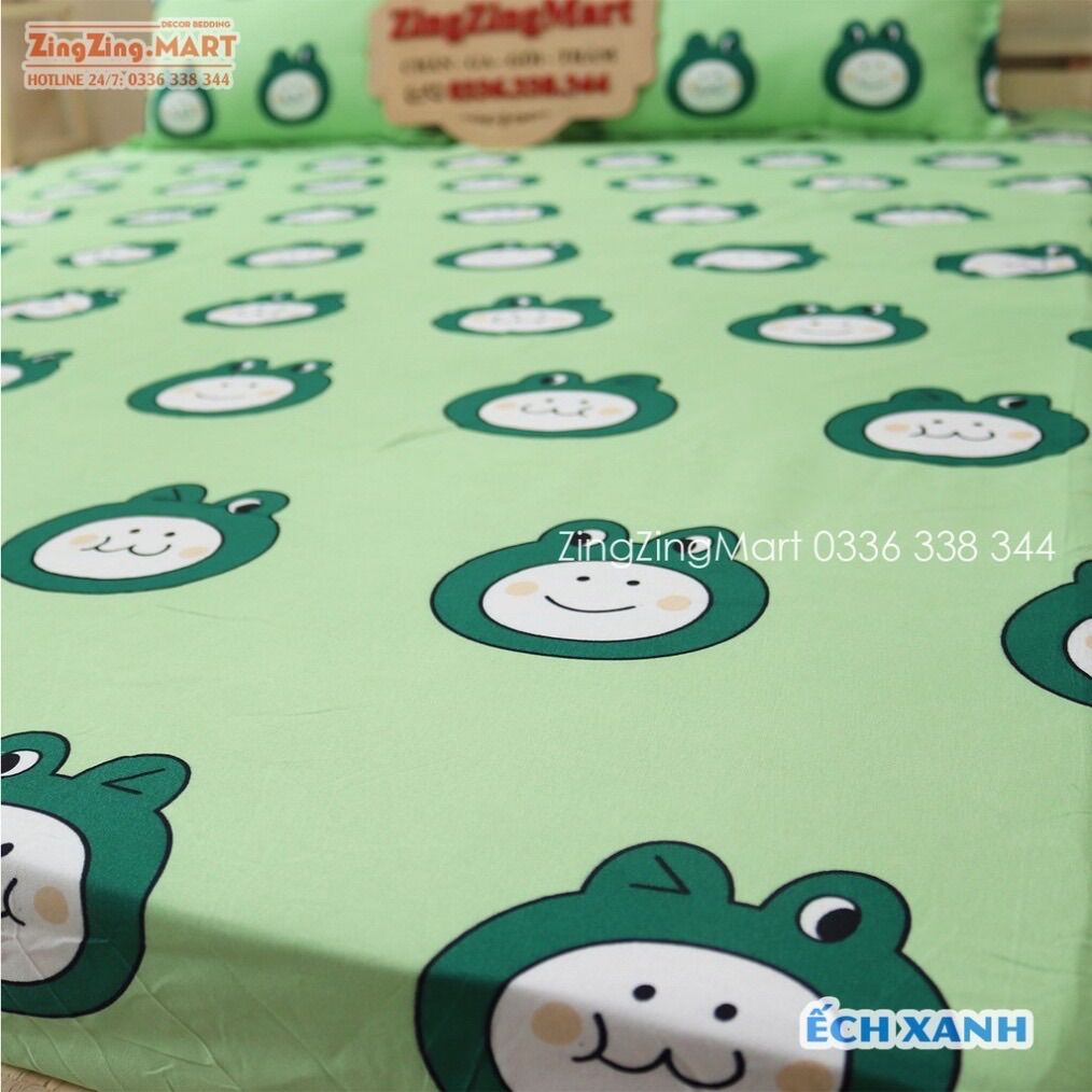 Bộ ga gối ếch xanh