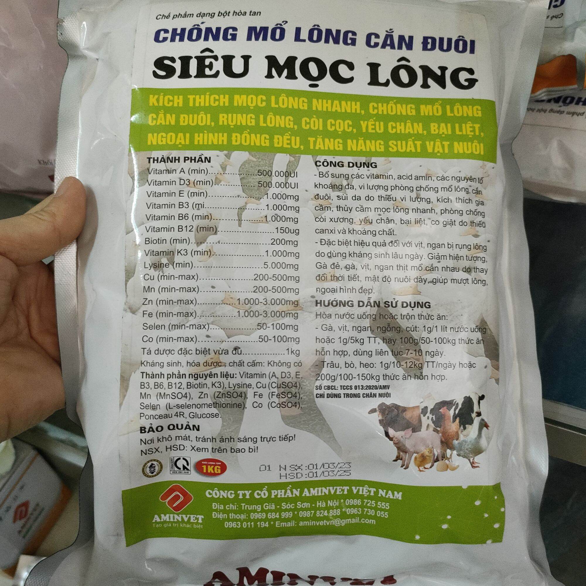 Siêu mọc lông, chống mổ lông cắn đuôi 200g, 1kg