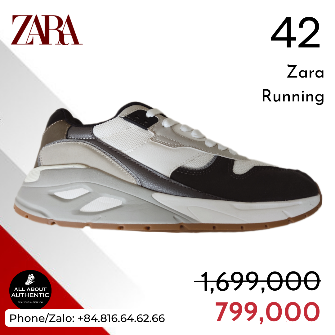 Giày Zara Running phối màu đen trắng sang trọng, dễ phối đồ