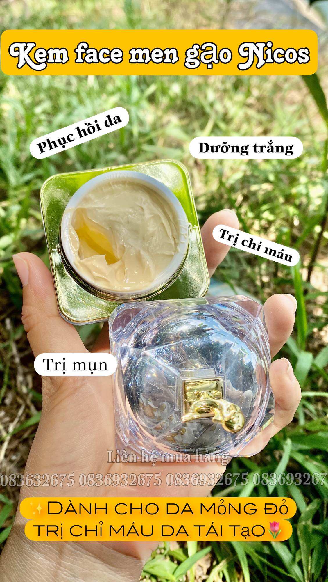 Kem face men gạo nicos 25g