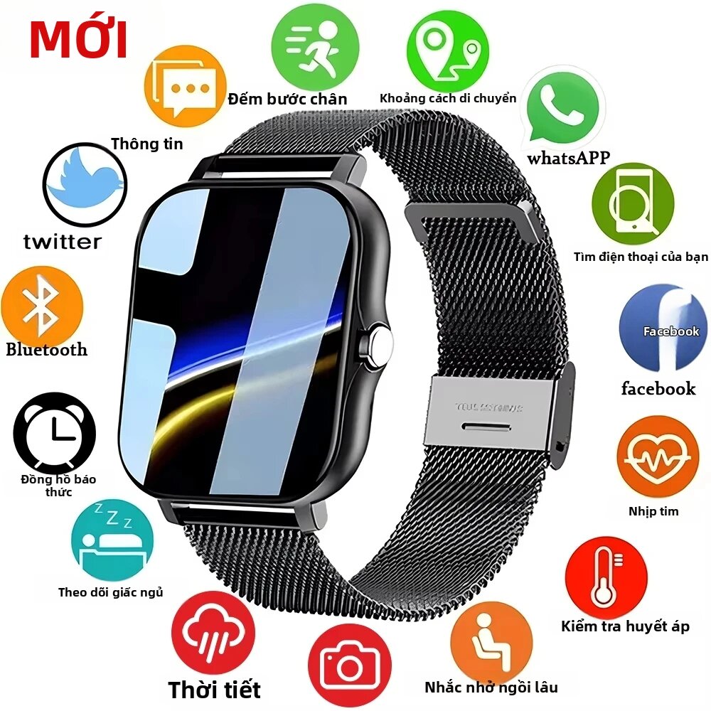 laxasfit | Đồng Hồ Thông Minh LAXASFIT Dành Cho Nam Nữ Màn Hình Cảm Ứng Toàn Màn Hình Thể Thao Thể Dục Đồng Hồ Thông Minh Kỹ Thuật Số Cuộc Gọi Bluetooth 24H Theo Dõi Nhịp Tim Theo Dõi Giấc Ngủ