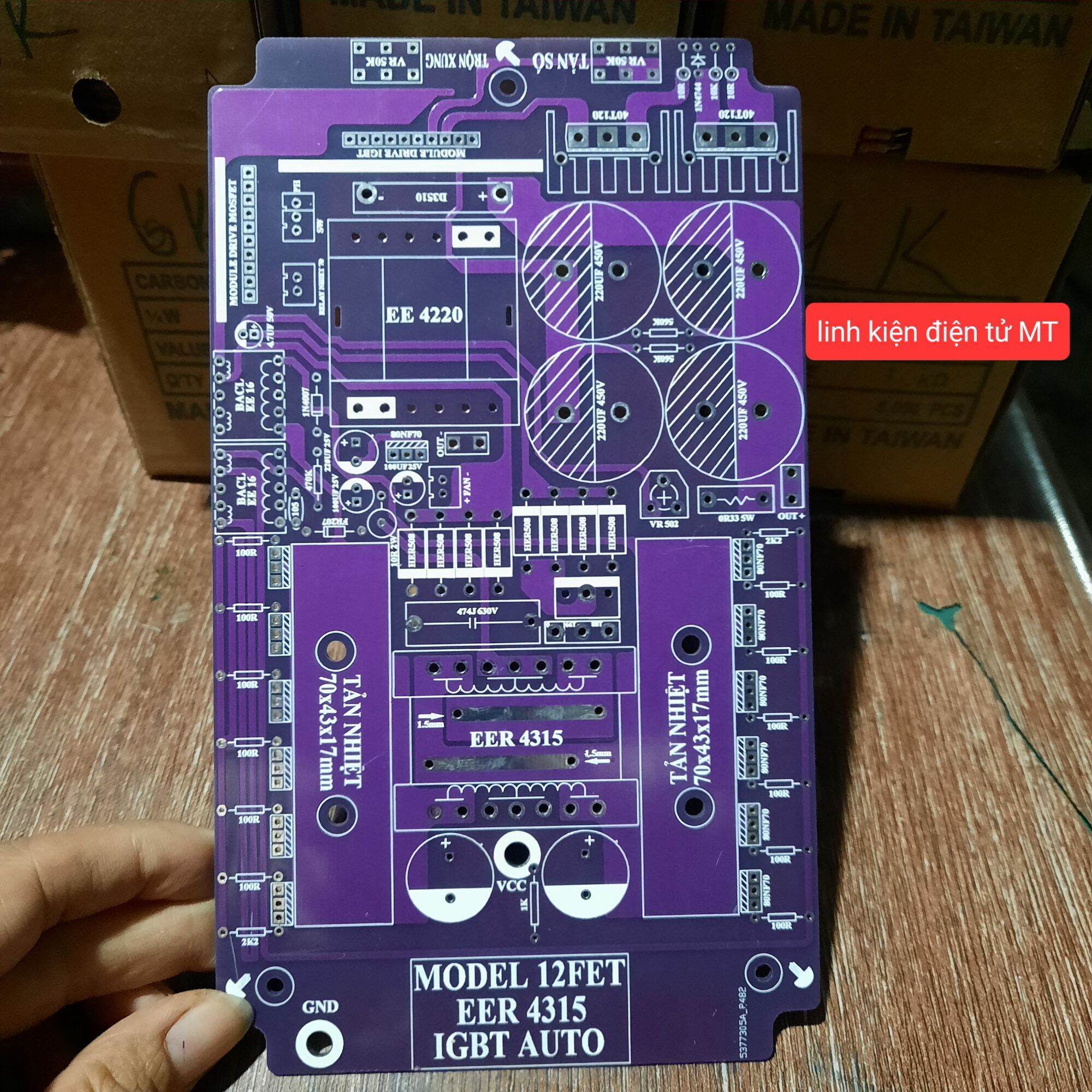 Bo mạch 12fet igbt auto, kèm dao động. bản mới nhất thị trường
