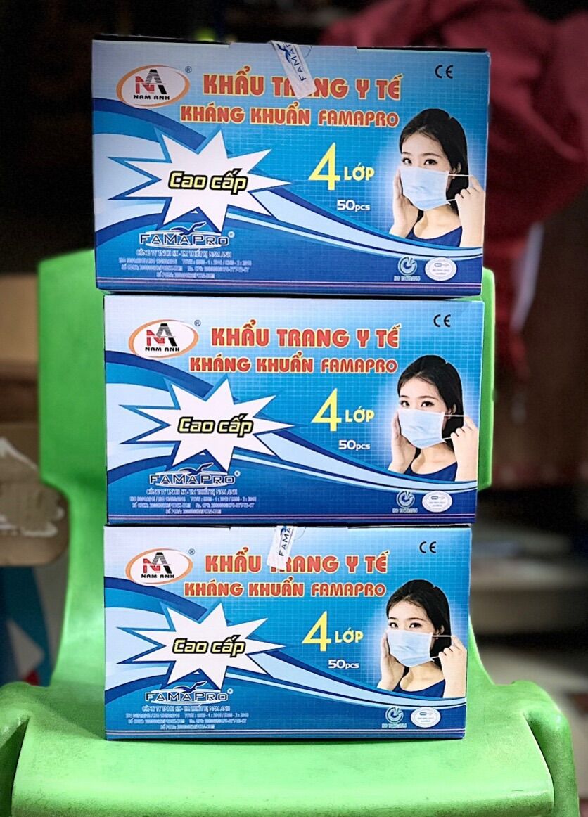 Khẩu Trang Y tế 4 lớp VNCARE Chính Hãng Giá Sỉ ( 3 lớp vải - 1 lớp lọc )
