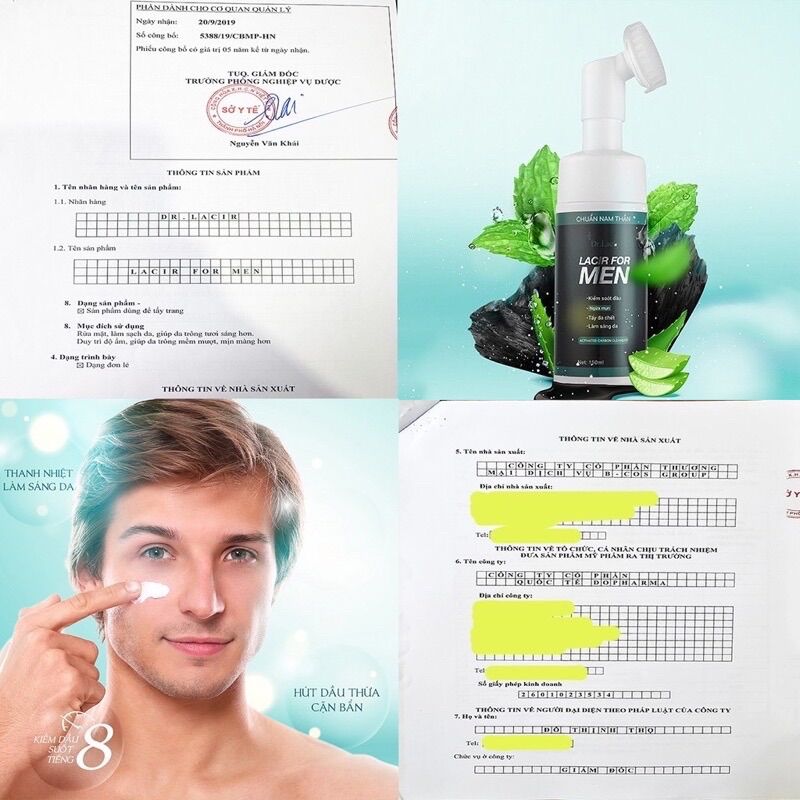 Sữa rửa mặt nam thần Lacir for men