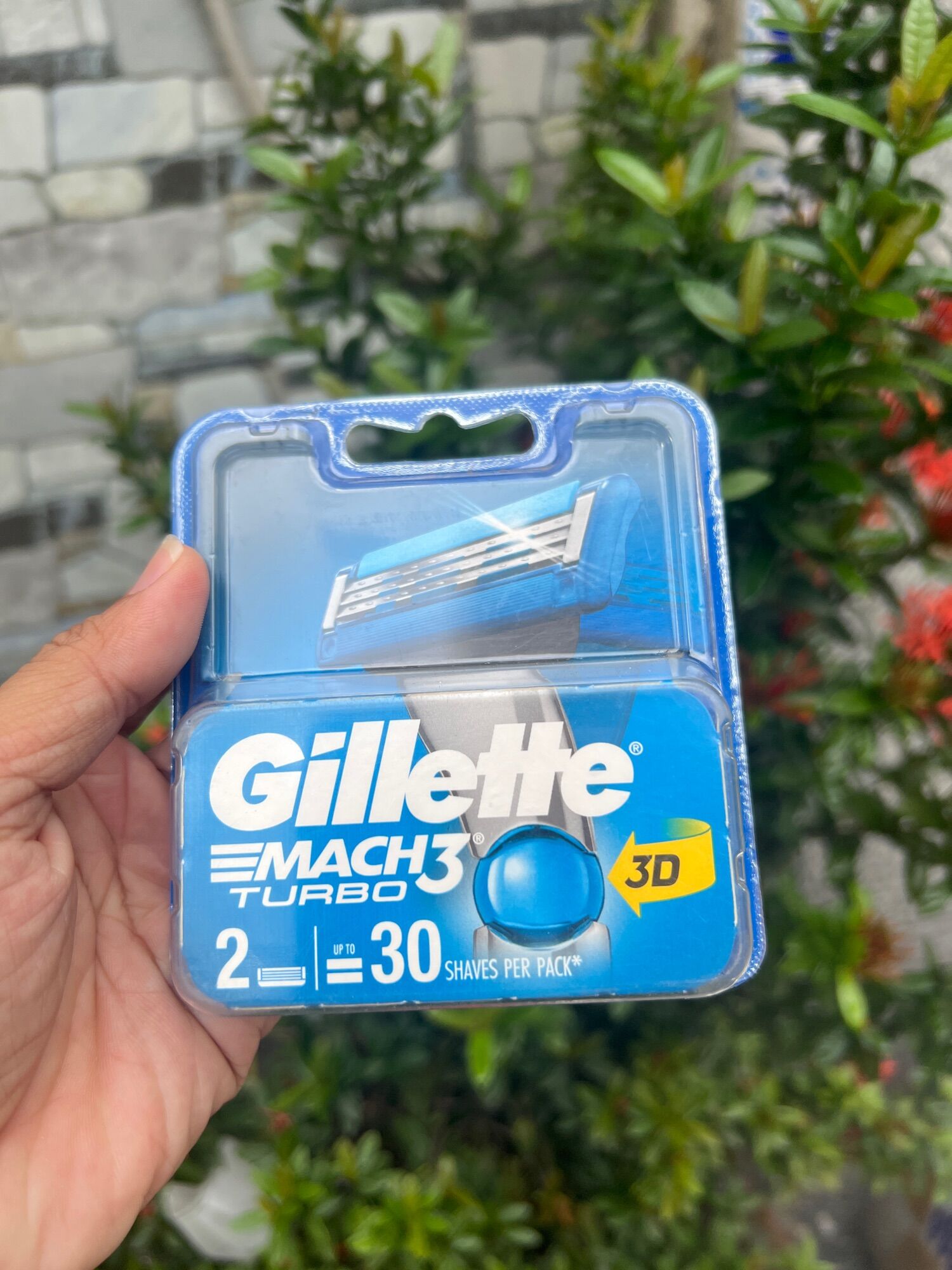 vỉ 2 lưỡi gillette mach3 turbo.