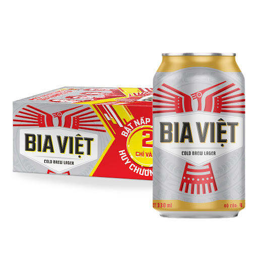 thùng 12lon bia Việt 330ml đậm chất thơm ngon được làm từ lúa mạch nha với hoa bia lên men tự nhiên thơm ngon tuyệt đỉnh