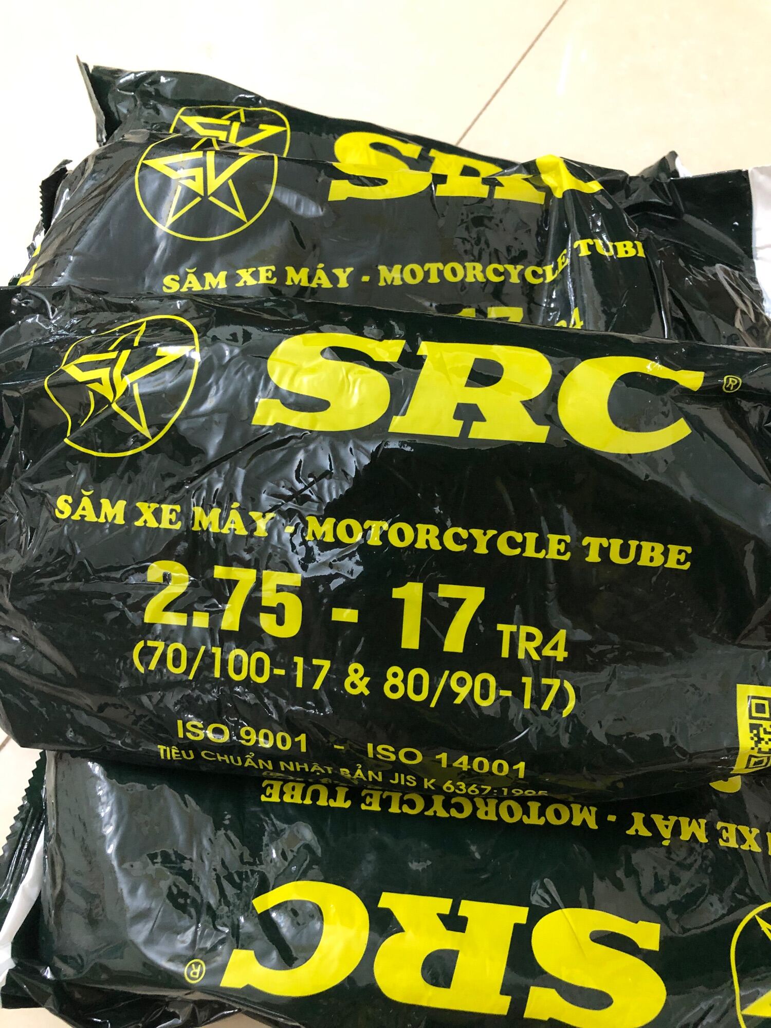 Săm ruột xe máy 2.75-17 80 90-17 Sao Vàng SRC