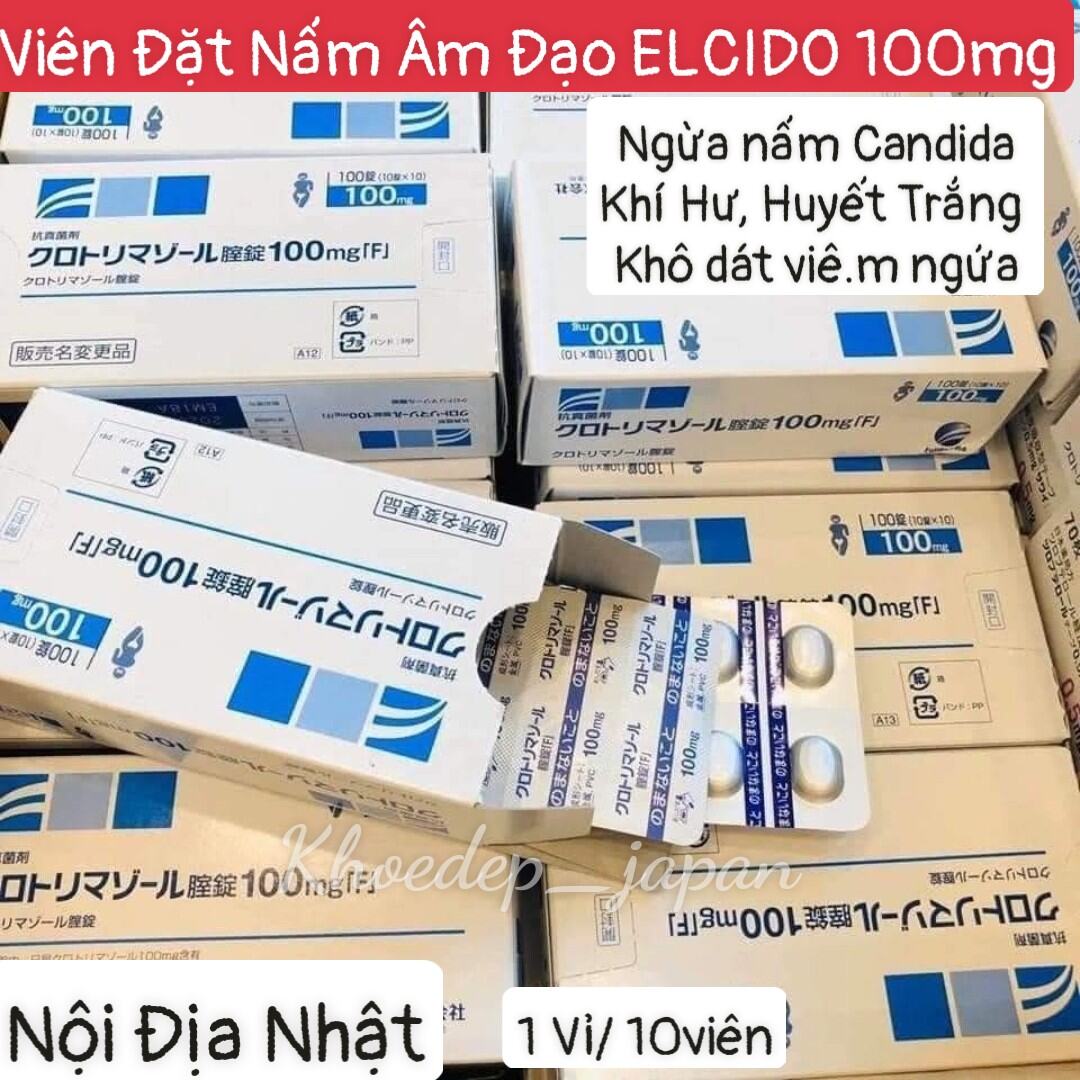 Vỉ 10Viên Đặt Nấm Se Khít Âm Đạo ELCIDO 100MG Nhật Bản(Có tre tên)