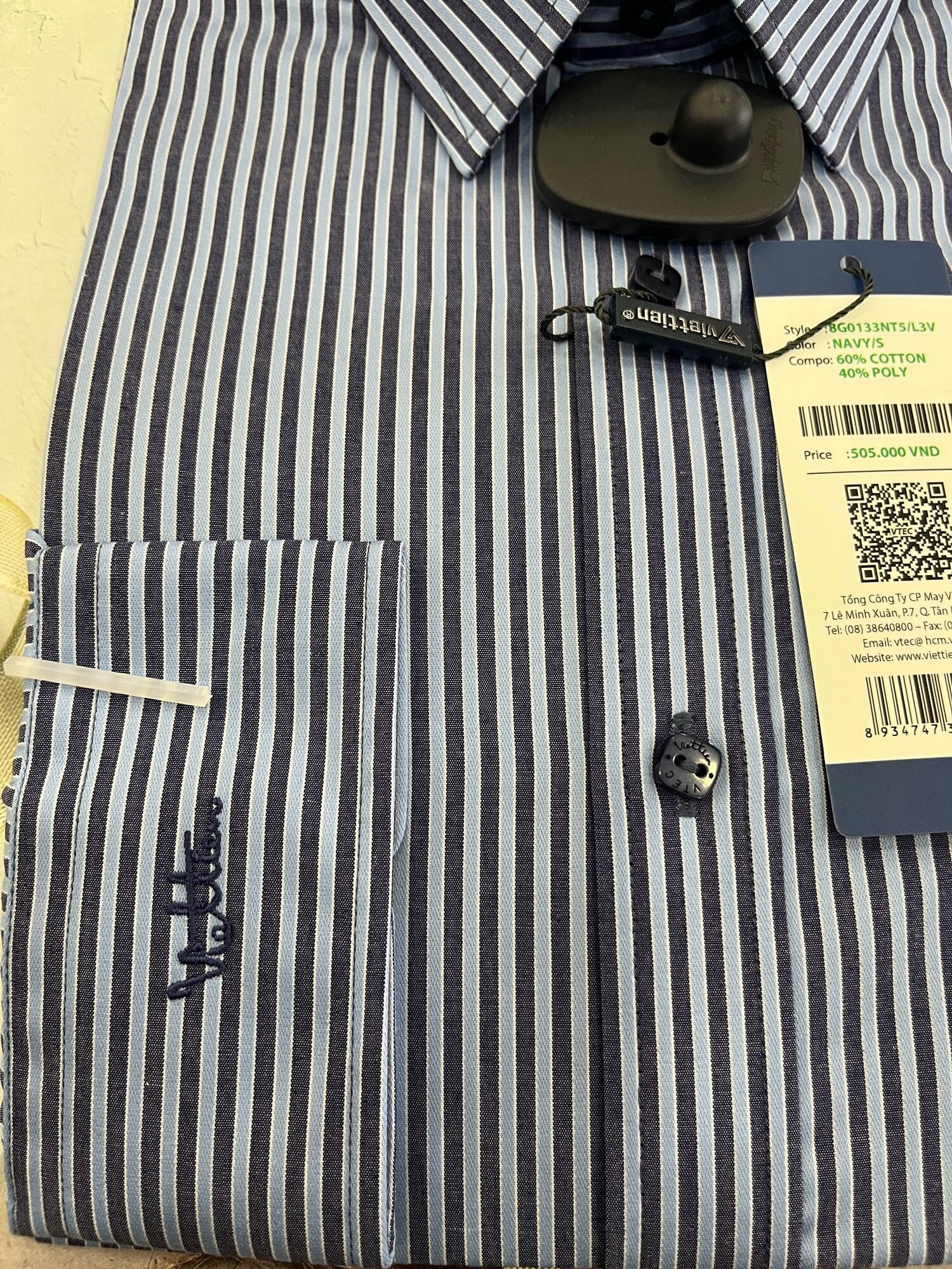 [8G0133][Áo sơ mi Slimfit tay dài] sơ mi kẻ sọc Việt Tiến