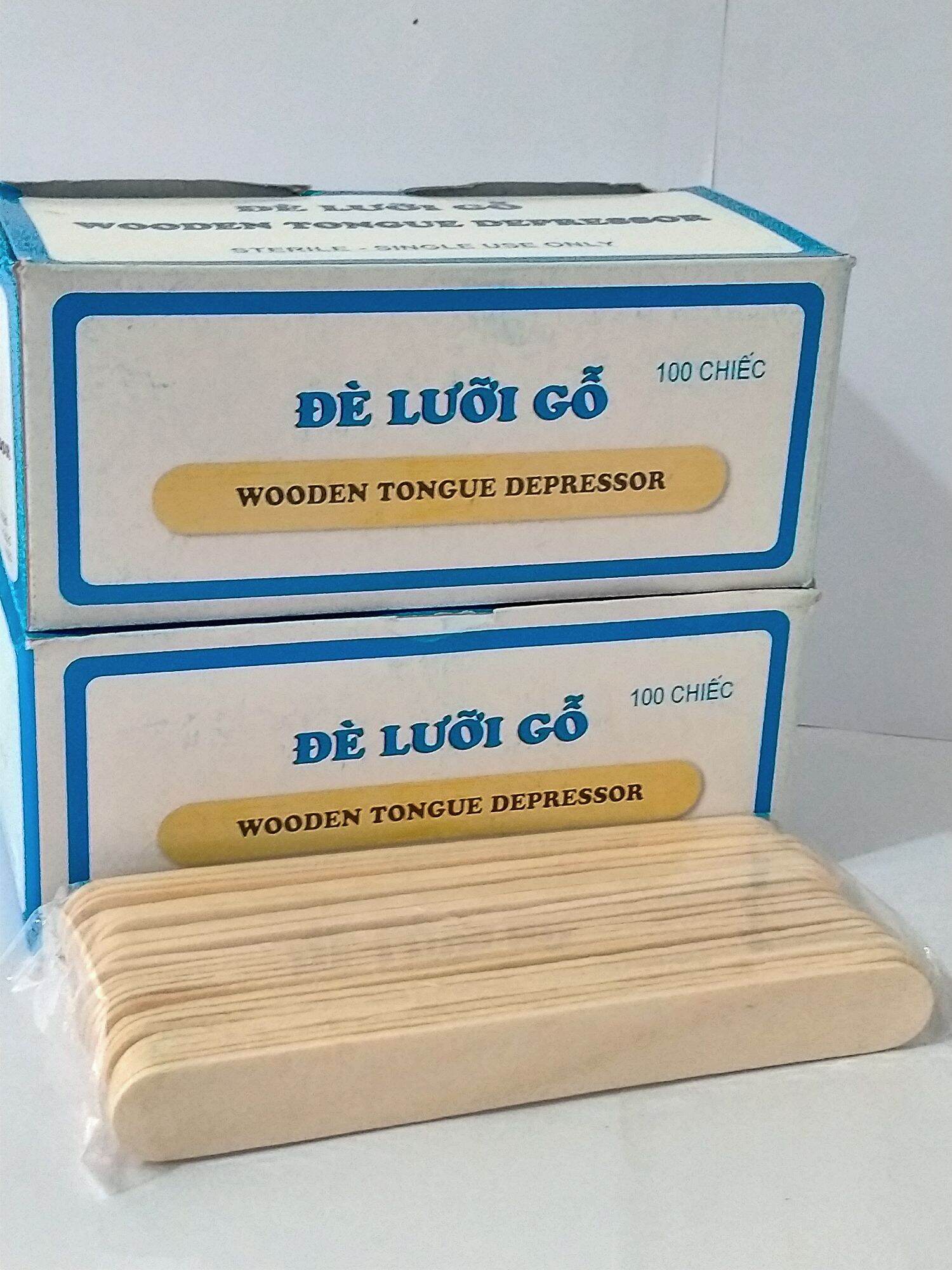 Que đè lưỡi gỗ hộp 100 chiếc
