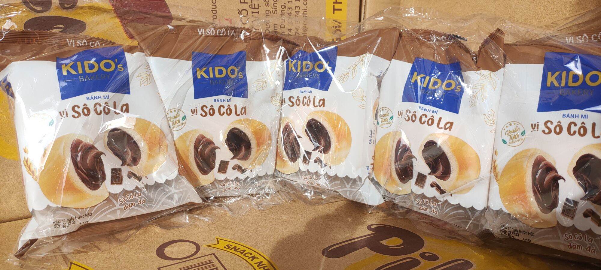 Combos 5 cái Bánh mì Tươi Kido's Tròn Vị Socola 55gr