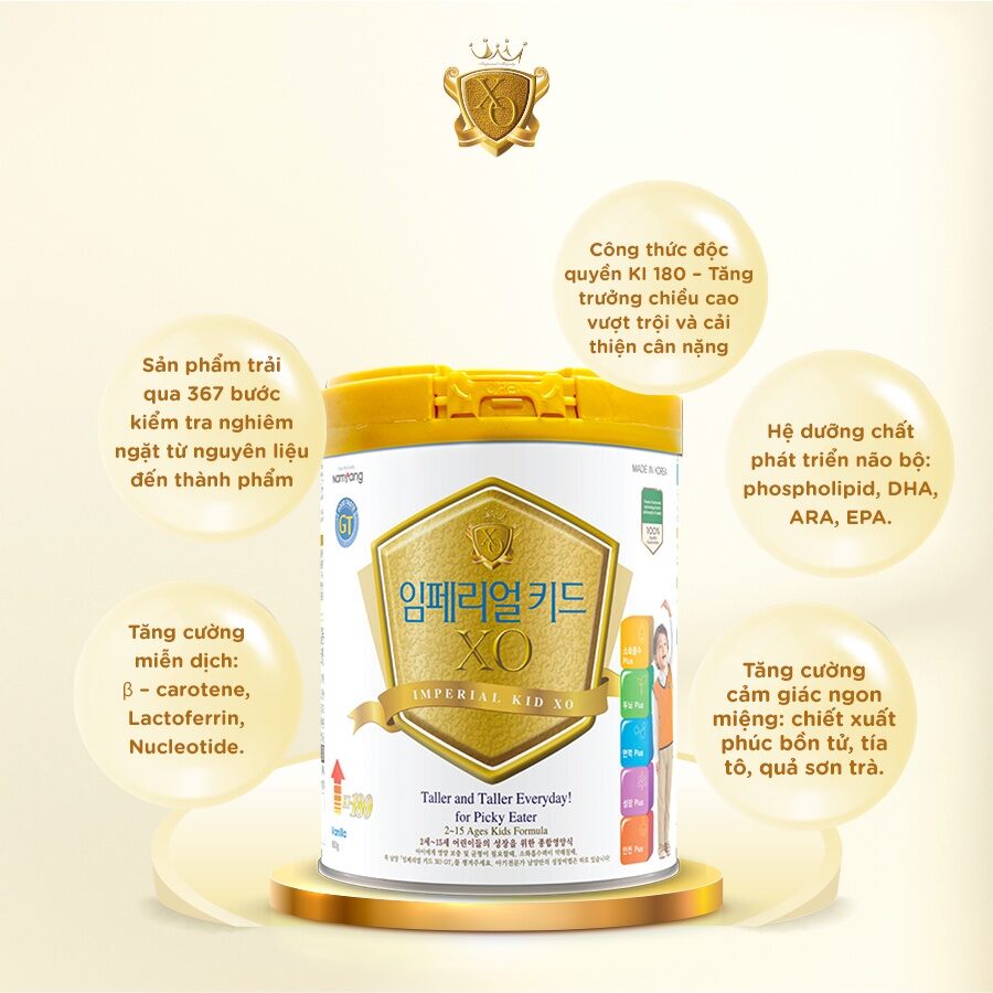Sữa XO Kid 800g (vanila) Tăng chiều cao