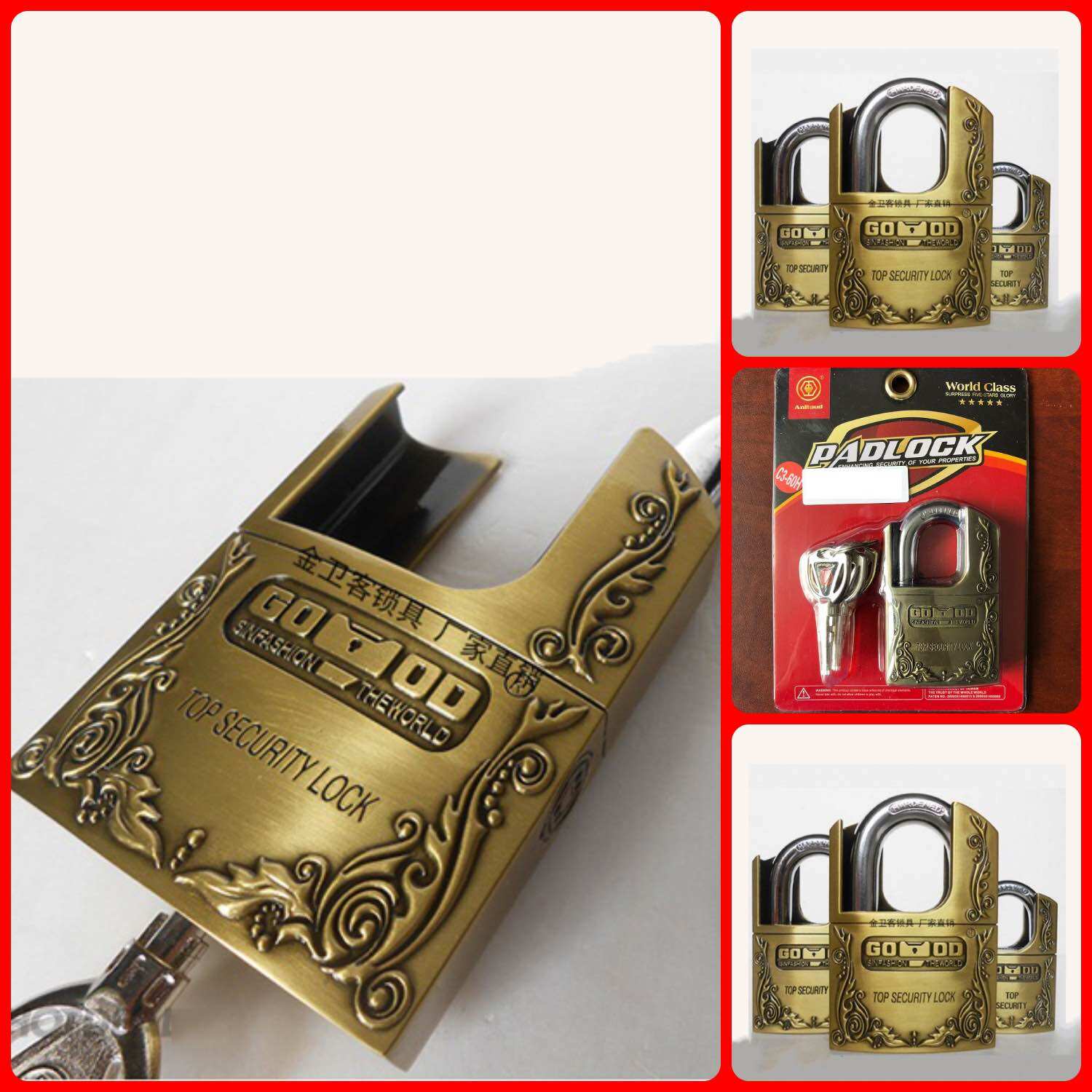 6cm Anti-Cut Double-Locking Lock Padlock Requires a Key to Lock