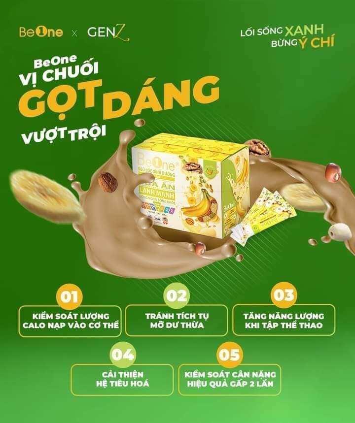 [ Ngũ cốc Beone chuối ]  hỗ trợ tăng cân biếng ăn 20 gói