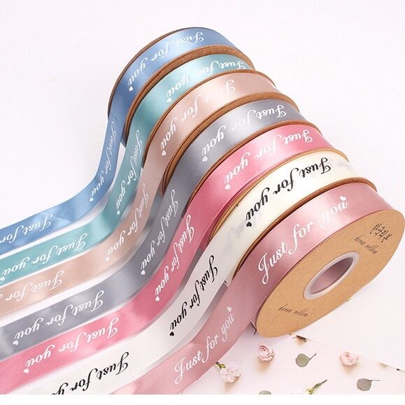 2m ruy băng lụa bản rộng 2.5cm in chữ Just For You
