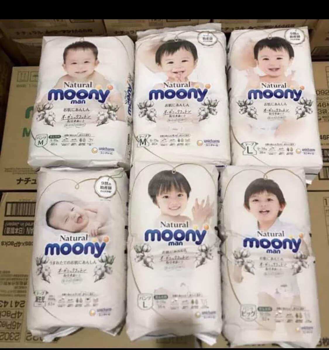 Bỉm quần moony trắng nature nhật size m