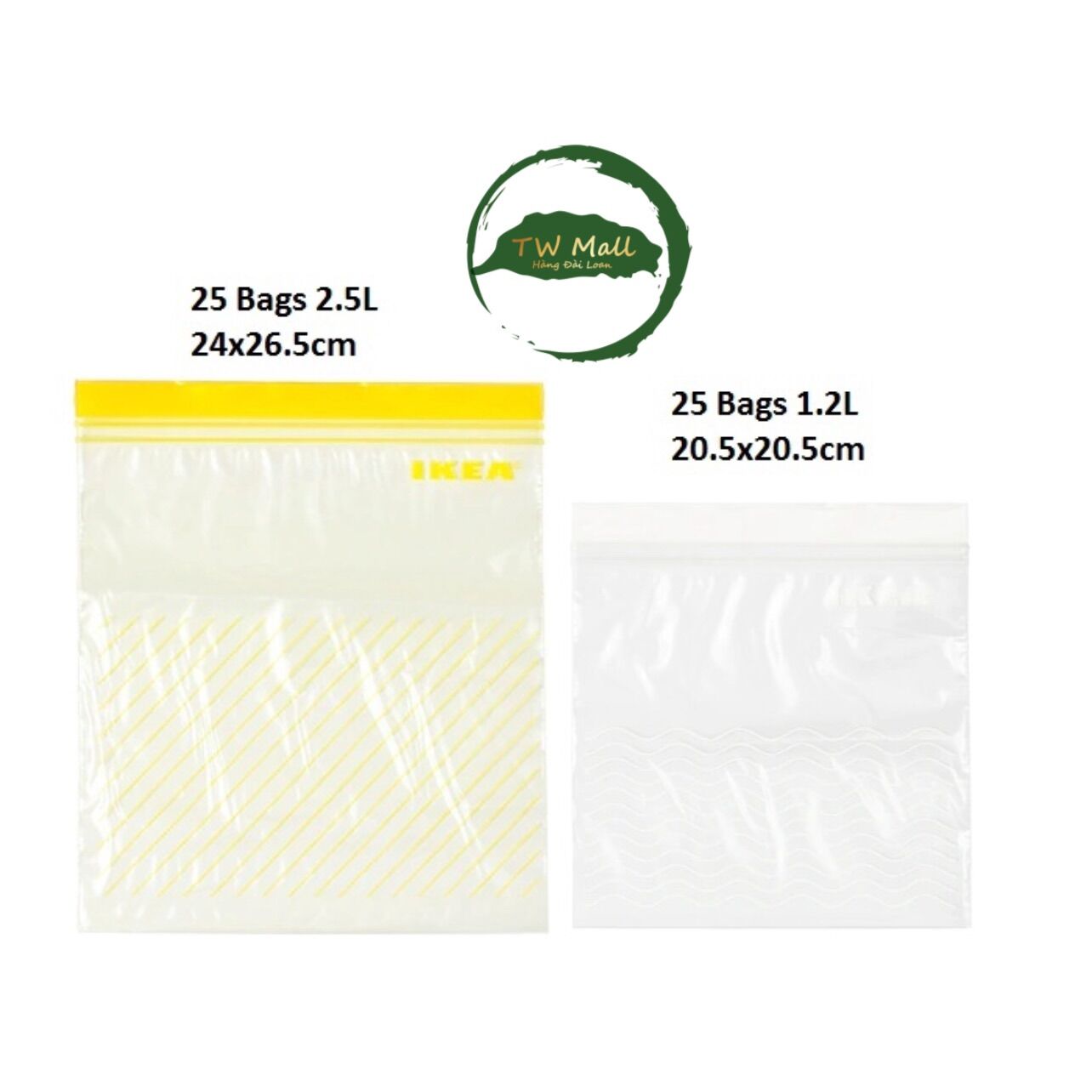 HỘP 50 TÚI ZIP LOCK IKEA ISTAD (2,5L + 1,2L)- TW Mall