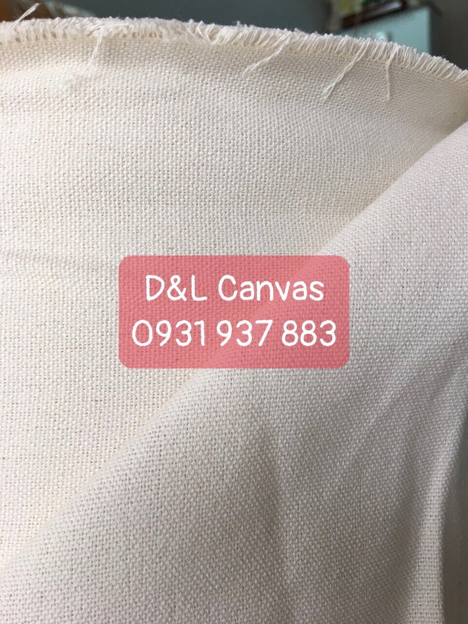 Vải bố canvas màu trắng kem khổ 1m4