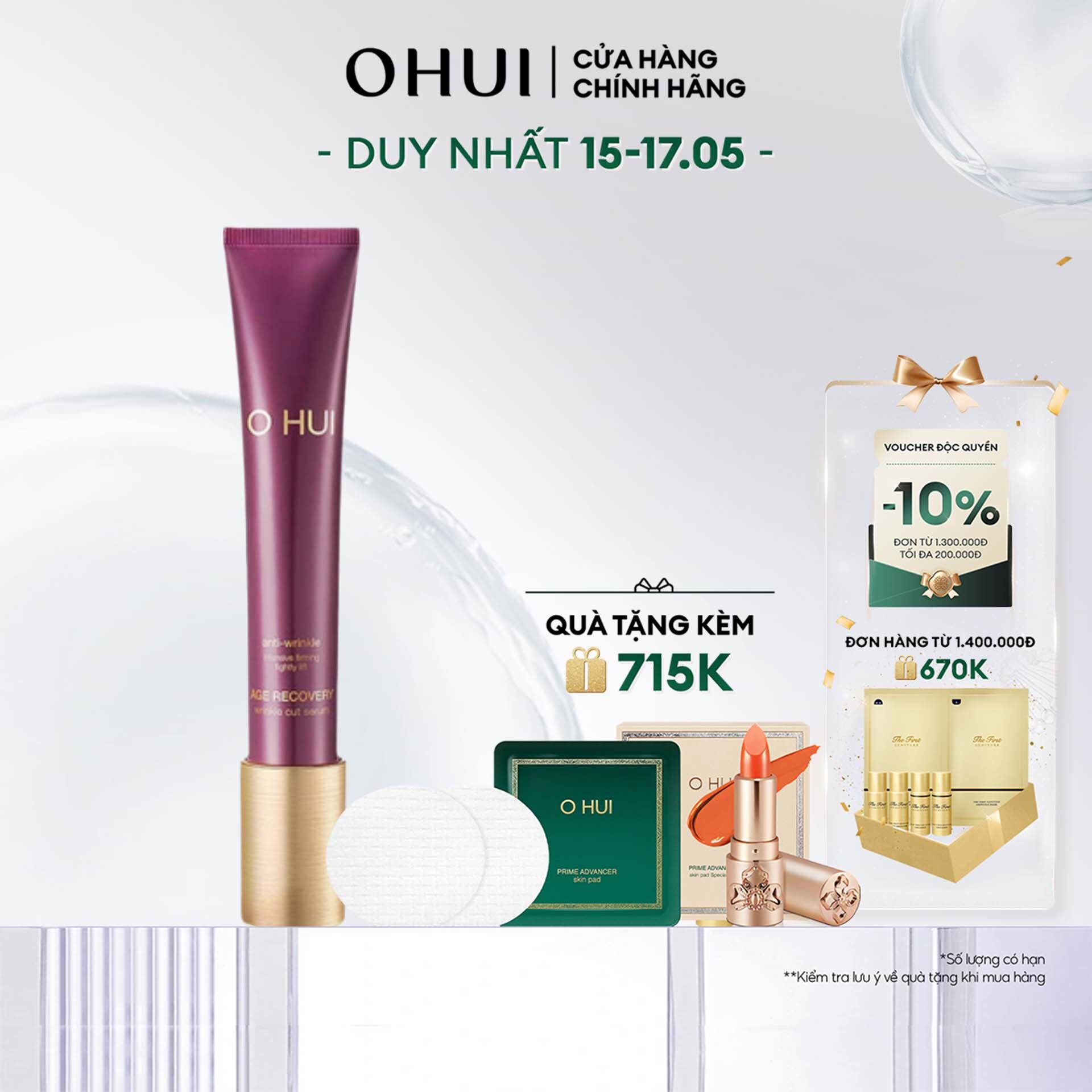 Tinh chất xóa nếp nhăn phục hồi da lão hóa OHUI Age Recovery Wrinkle Cut Serum 30ml