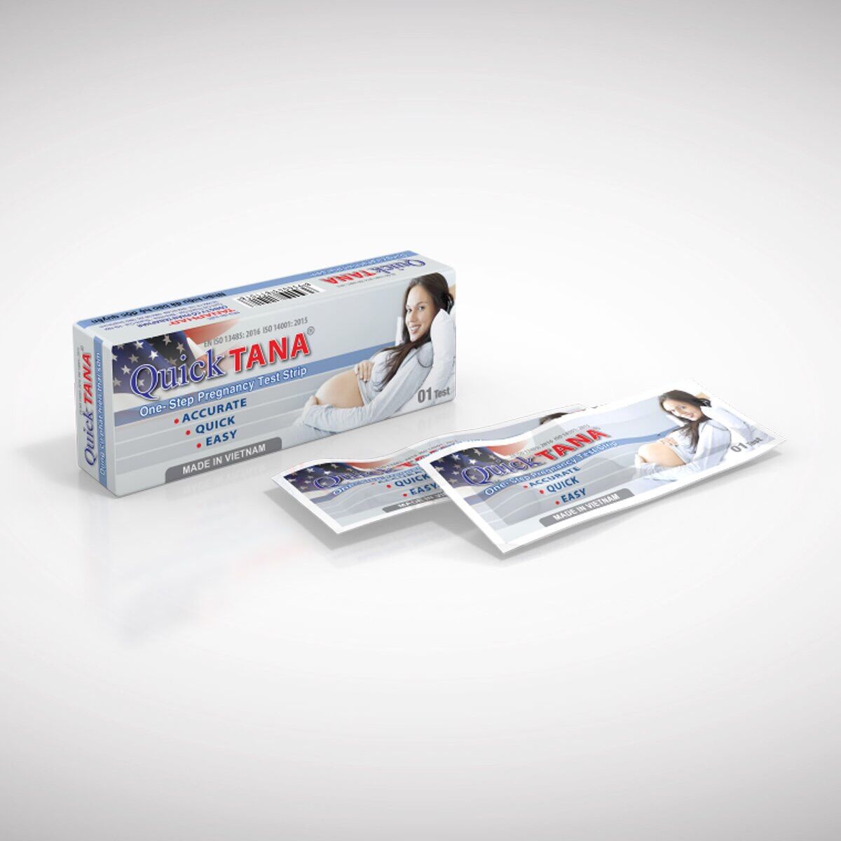 [CHÍNH HÃNG] Que thử thai Quicktana HCG Pregnancy Test Strip dụng cụ phát hiện thai sớm, chính xác (Tanaphar) [CHE TÊN]