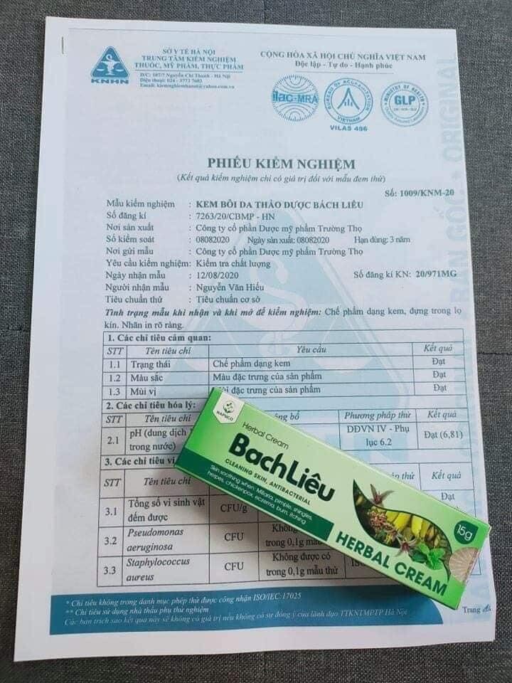 Kem bôi da thảo dược Bách Liễu 15gr
