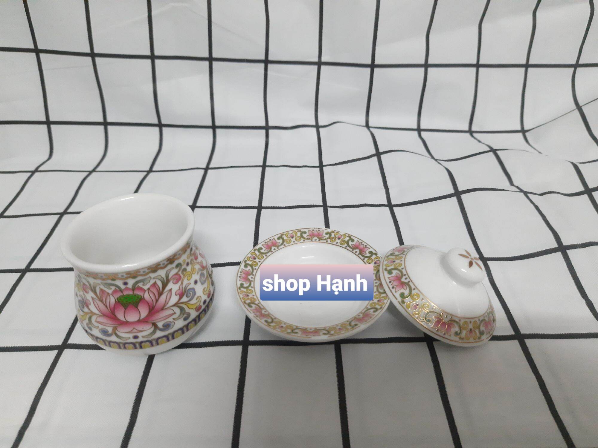 Bộ 1 chung nước có dĩa đựng riêng sen hồng (0128)