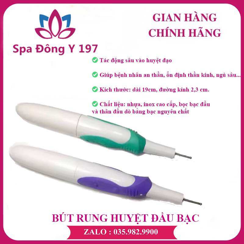 Bút rung huyệt đầu bạc - Bạc chuẩn, bảo hành vĩnh viễn