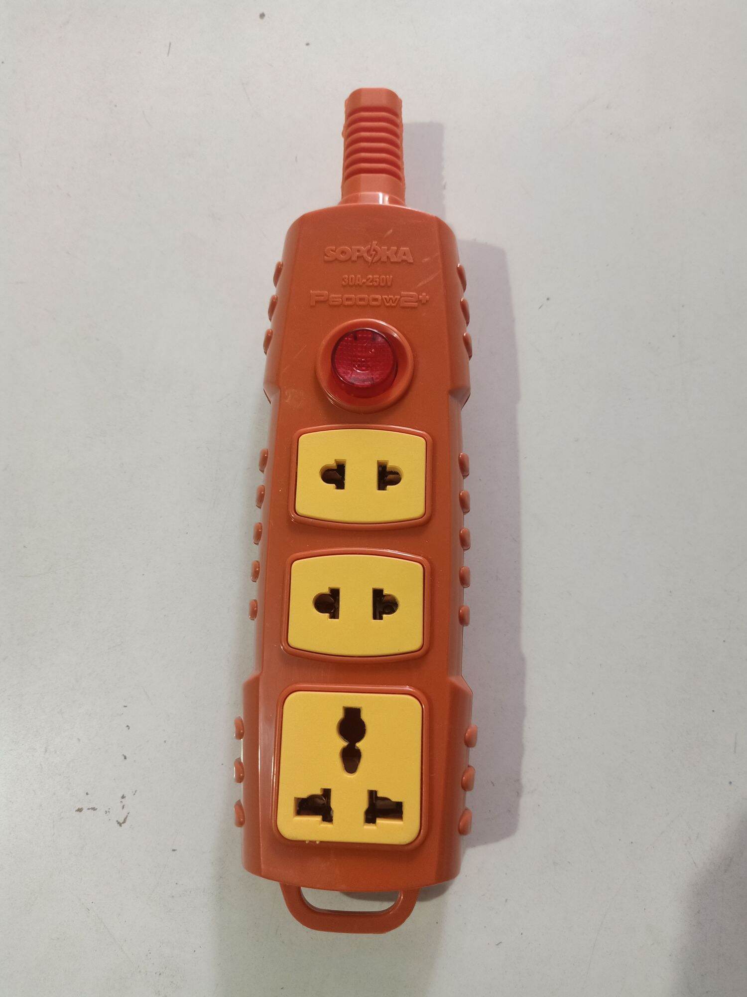 SOPOKA Ổ cắm 3 lỗ chịu tải cao với nút nguồn siêu tải 6000W P6000W2Plus