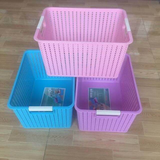 Rổ đan 3 size đa năng nhựa Việt Nhật – Rổ đan mây đựng đồ tiện lợi