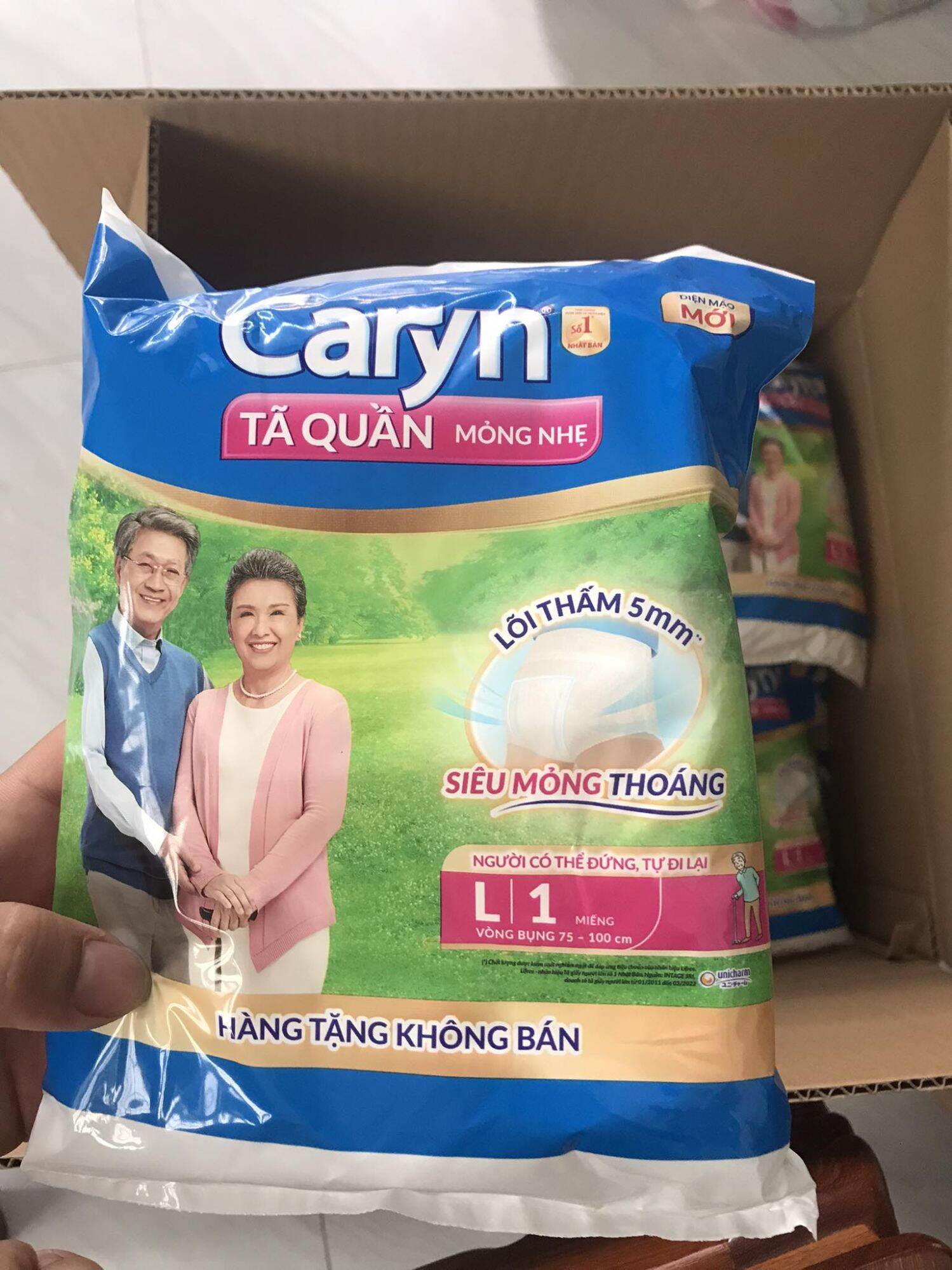 Bịch 1 miếng tã quần Caryn size L cho người già, người bệnh