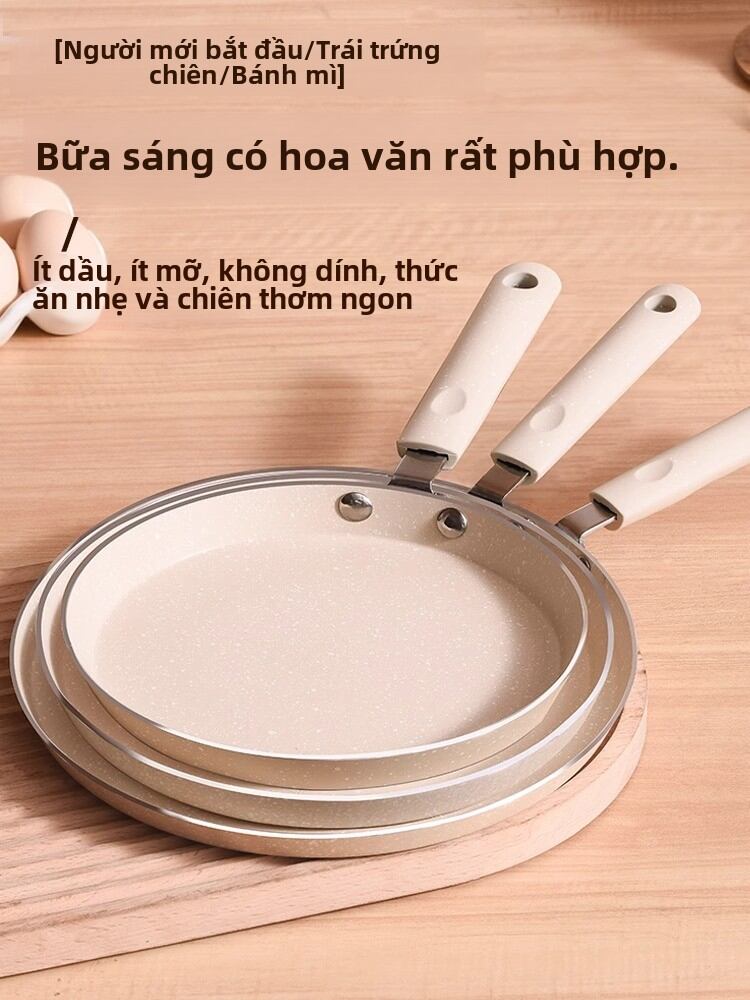 Chảo Chống Dính Đáy Phẳng Không Dính Lớp Nhiều Lớp Cho Bánh Xèo Và Bánh Quy Trứng Sáng Dùng Trong Gia Đình Chảo Bánh Xèo Chuyên Dụng