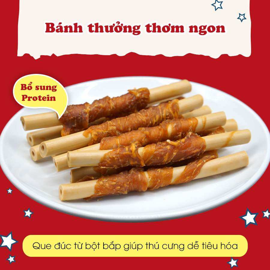 Snack cho chó que cuốn thịt gà Doggyman 10 cây