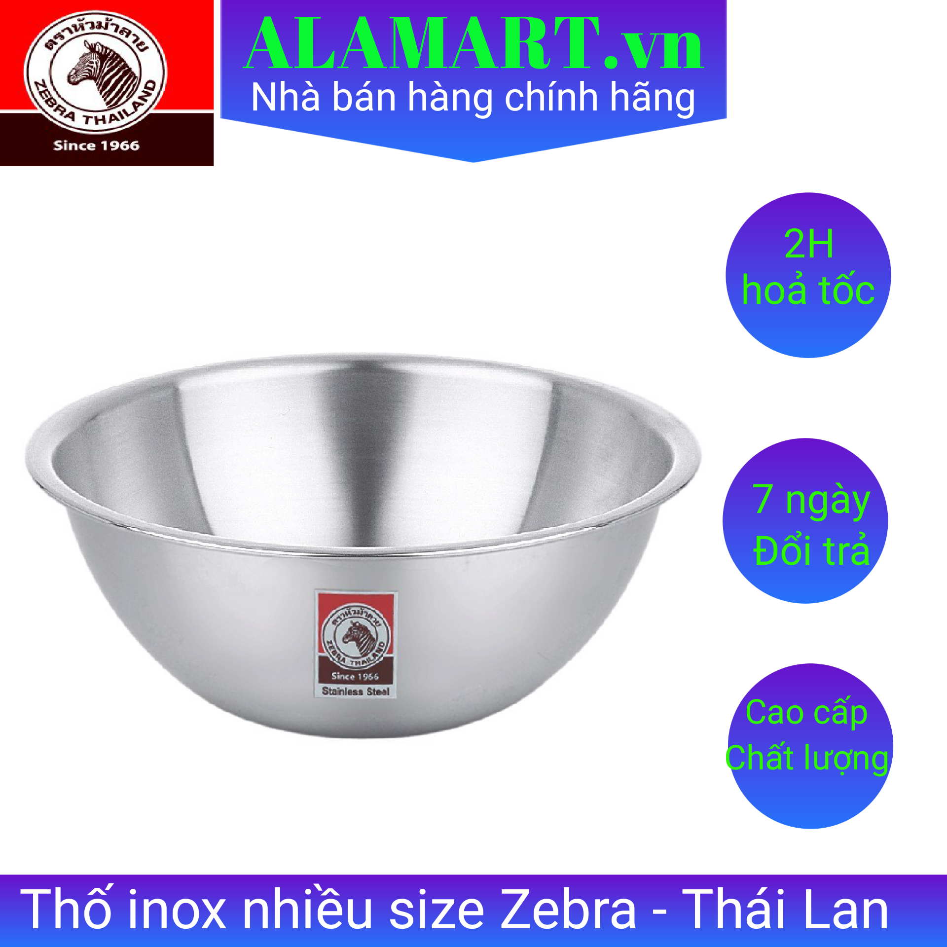 Thao trộn inox sus304 nhiều size zebra - thái lan