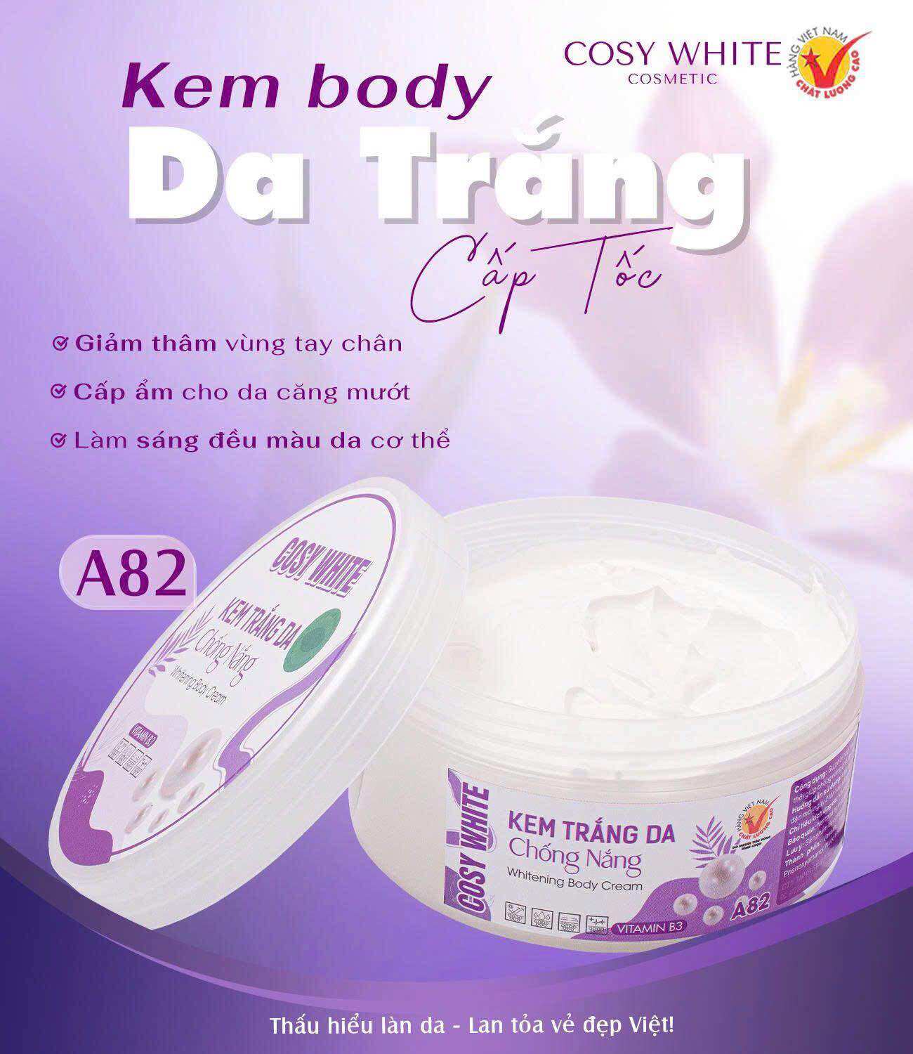 Kem Body Cosy White A82 Trắng Da Chống Nắng Whitebning Body Cream