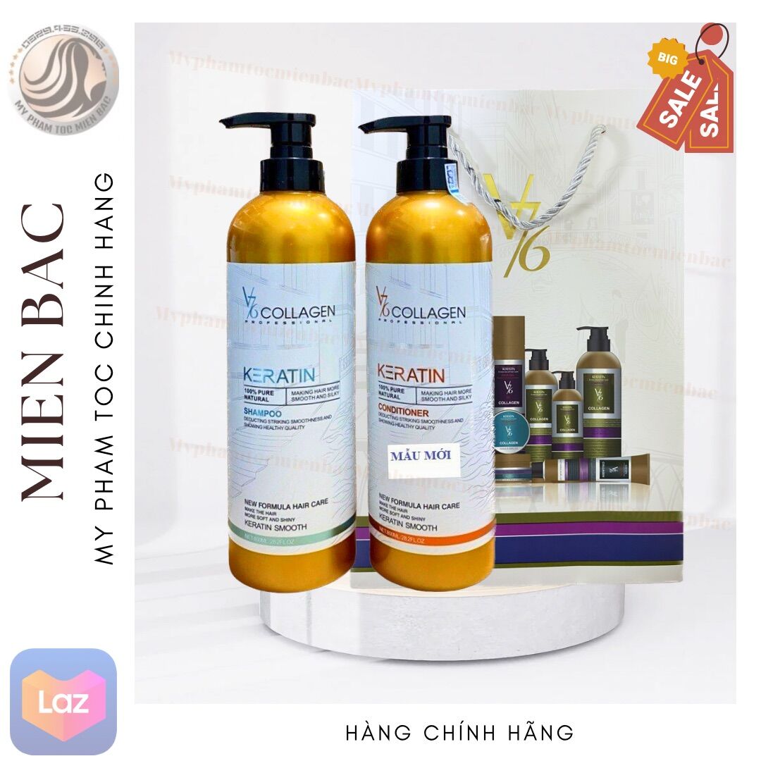 Bộ dầu gội xả Keratin v76 cao cấp hương thơm nước hoa Chống rụng tóc Kích thích mọc tóc Dầu gội V76 Keratin Collagen phục hồi tóc hư tổn