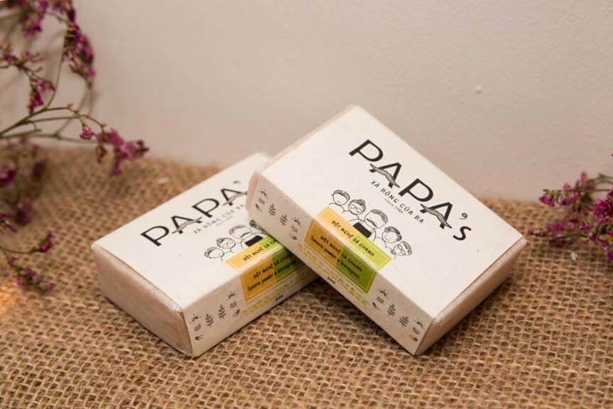 Xà phòng bột nghệ _ sả chanh papa