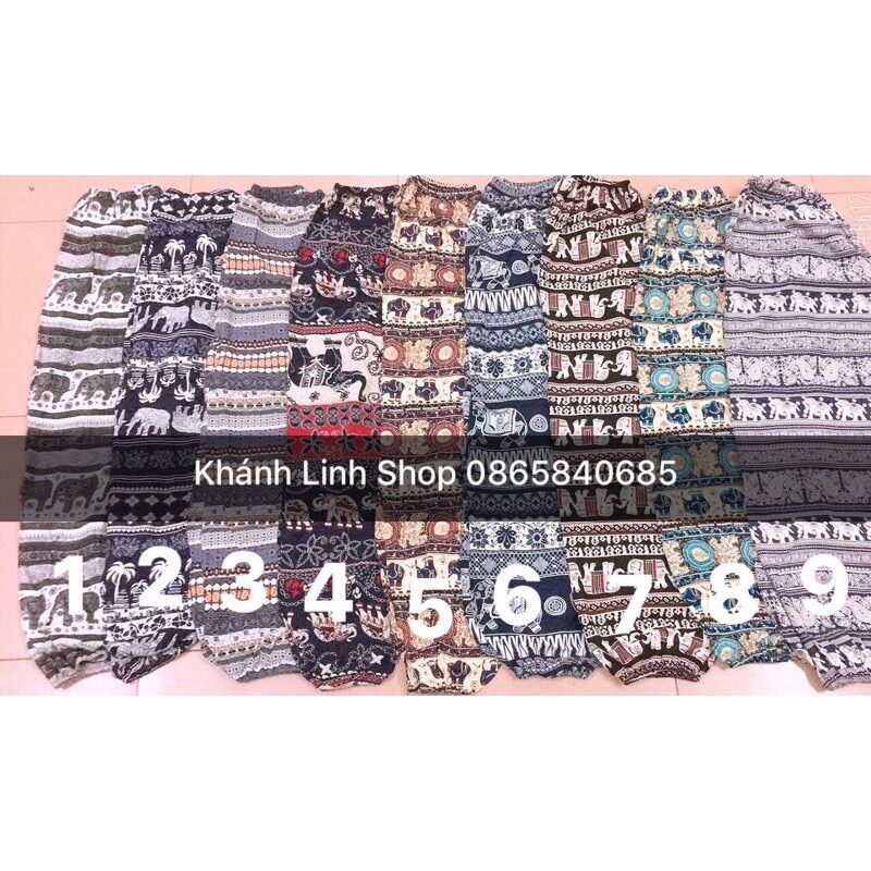 Quần lanh thổ cẩm , quần lanh thổ cẩm bo gấu, quần ALIBABA dáng dài