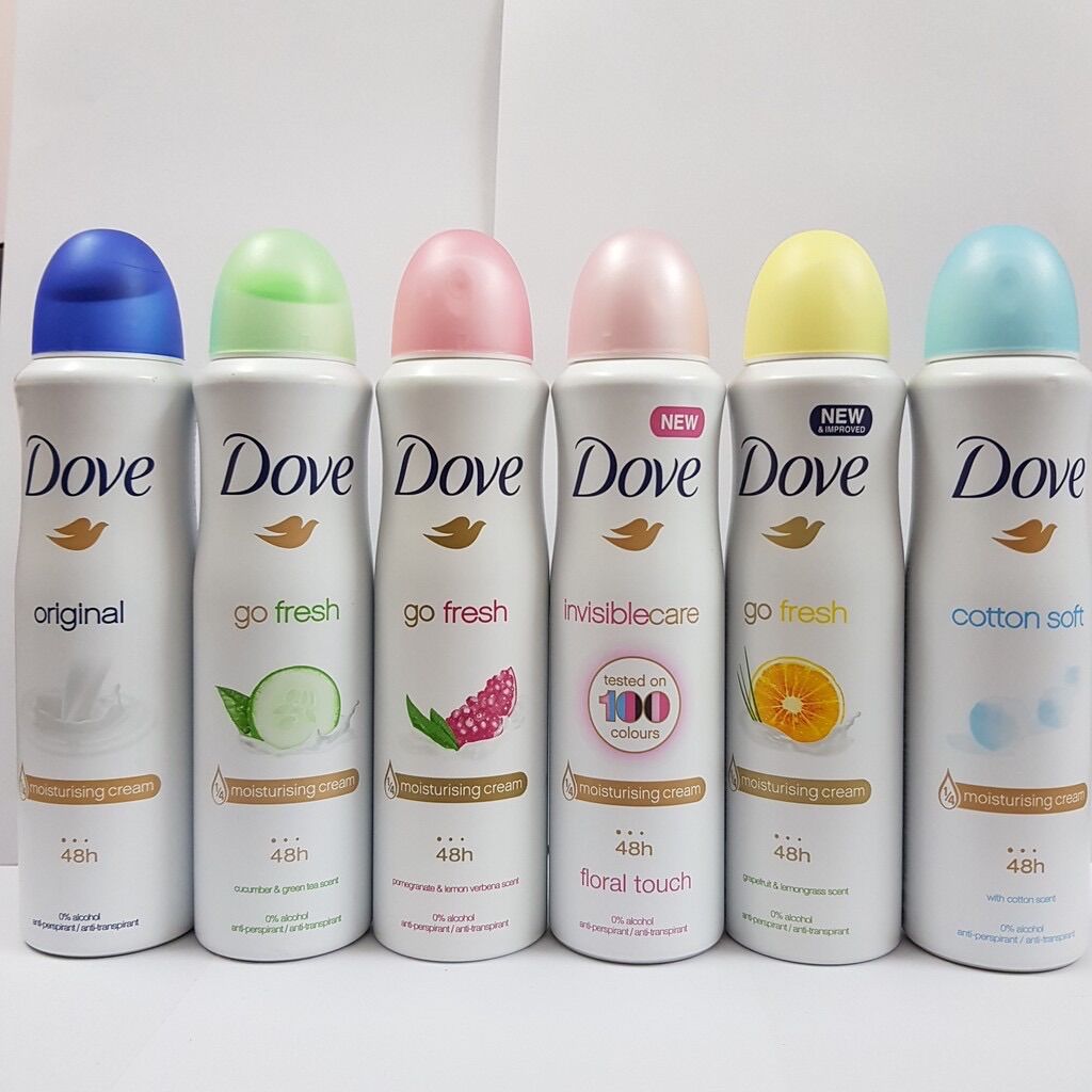 Combo 3 chai xịt khử mùi toàn thân dove 150ml -châu âu