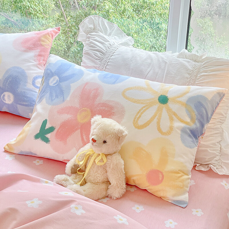 Vỏ gối cotton mẫu nổi tiếng trên mạng phong cách instagram, vỏ gối cotton 48x74cm, vỏ ruột gối đơn, vỏ ruột gối gia dụng