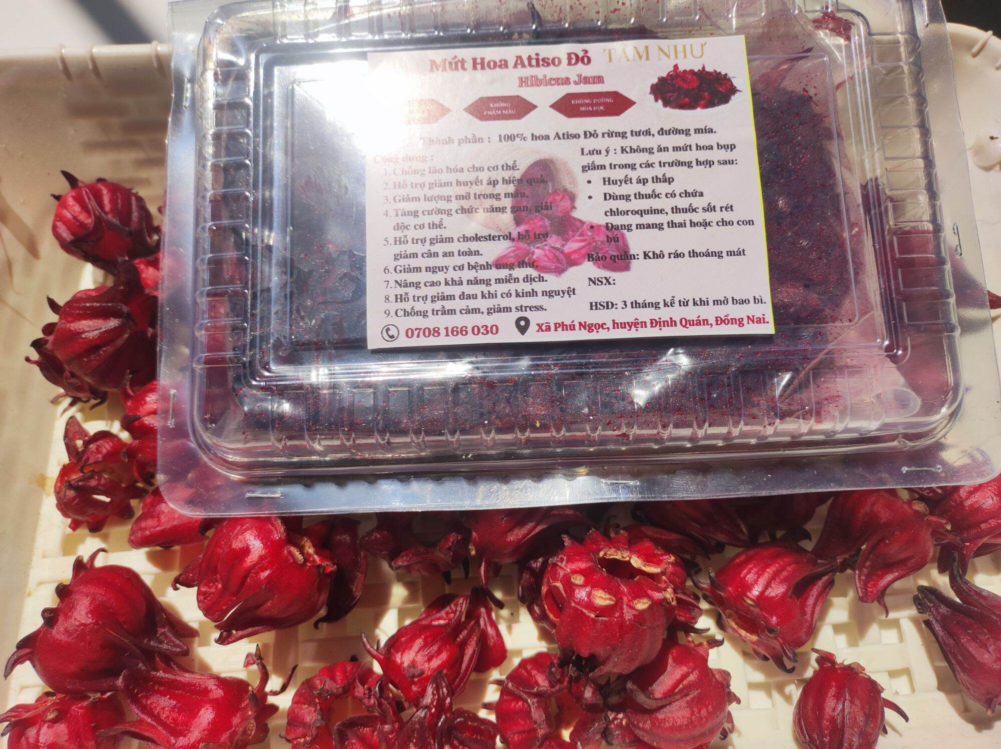Mứt chua cay Atiso đỏ/ Hibicus 500gr