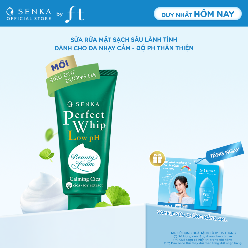 Sữa rửa mặt sạch sâu lành tính SENKA PERFECT WHIP CICA 100G