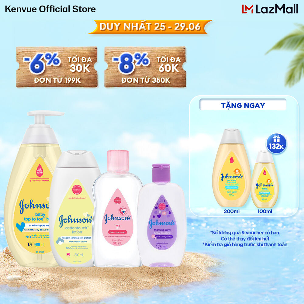 Combo Chăm Sóc Em Bé Toàn Diện Johnson's Baby Top To Toe