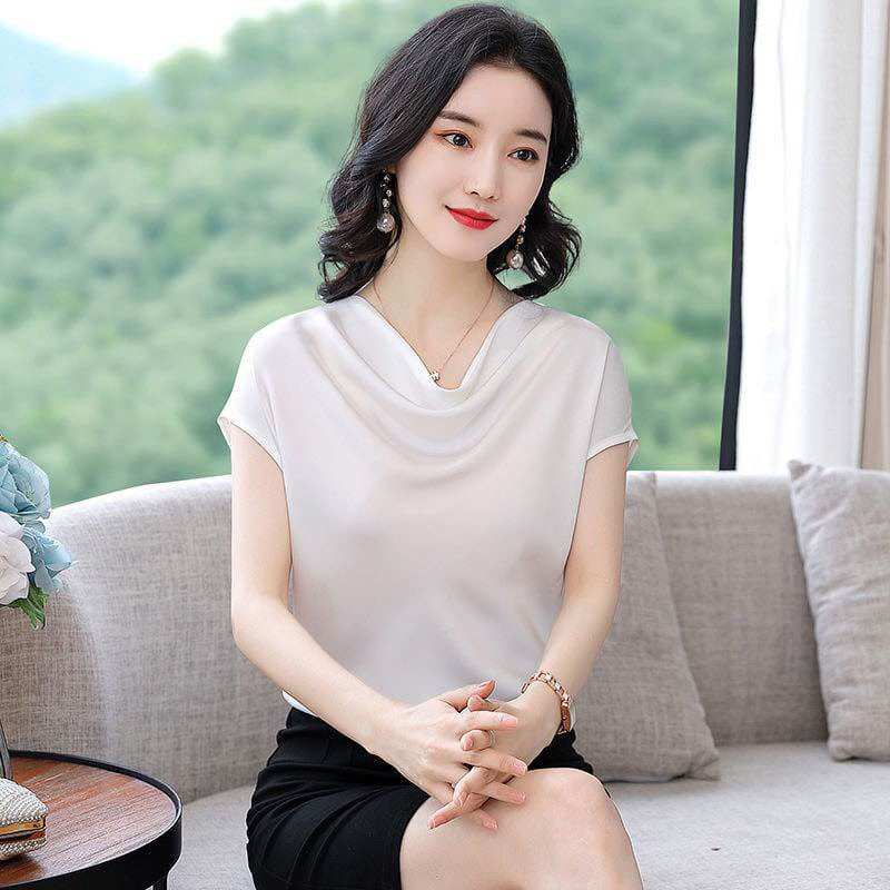 Áo lụa cổ đổ HASCOO chất butai cao cấp ACD