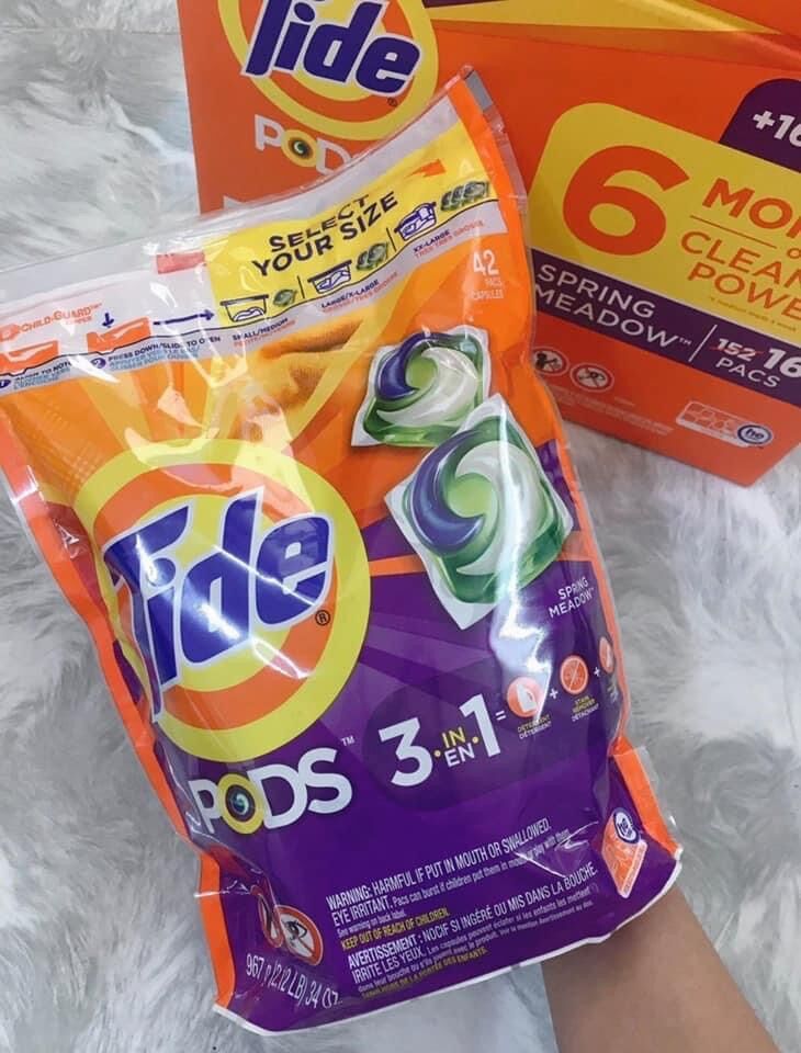[HCM]VIÊN GIẶT XẢ LÀM SÁNG MÀU VẢI và Thơm  TIDE PODS 42 viên